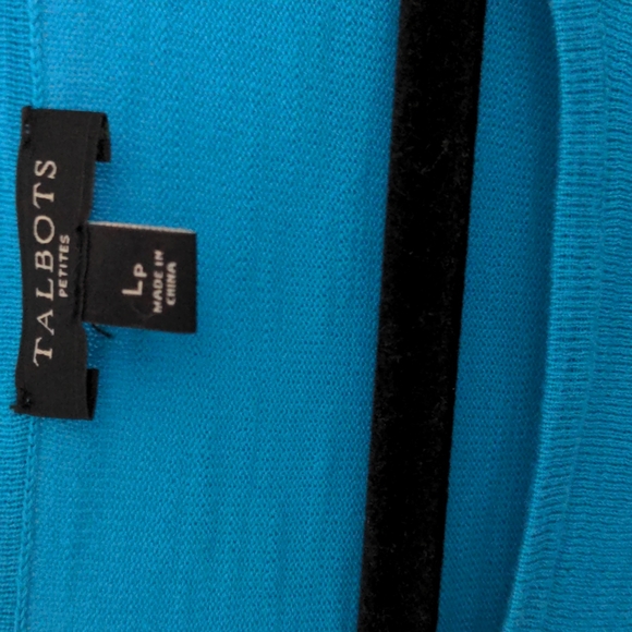 Talbots Size L Blue Jersey 100% Cotton with Two Silver Buttons on Each Side - Picture 3 of 4